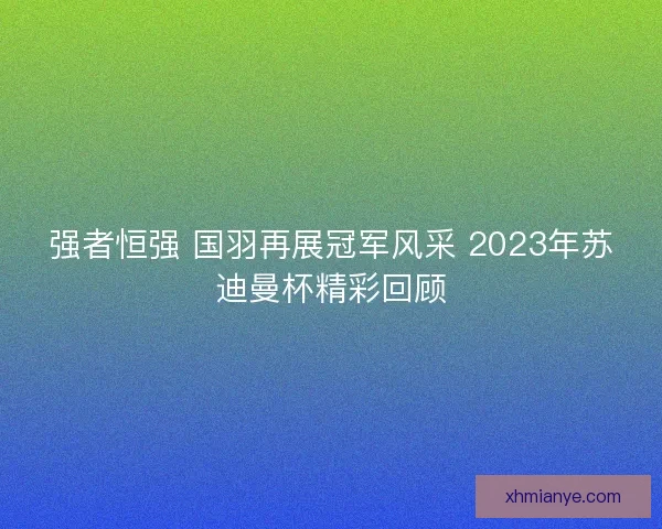 强者恒强 国羽再展冠军风采 2023年苏迪曼杯精彩回顾