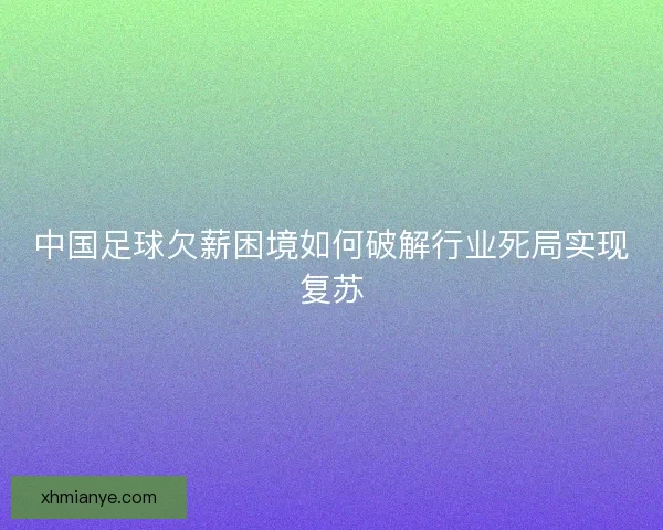 中国足球欠薪困境如何破解行业死局实现复苏 中国足球欠薪困境如何破解行业死局实现复苏